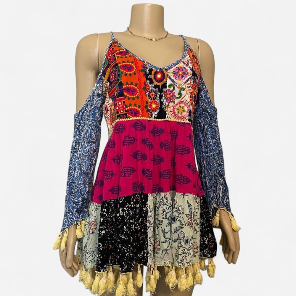 Prettylittlething Multicolor Patchwork Long Sleev… - image 1